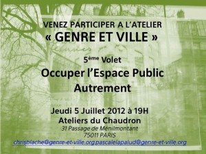 FLYER Genre et Ville Occuper l'Espace Public